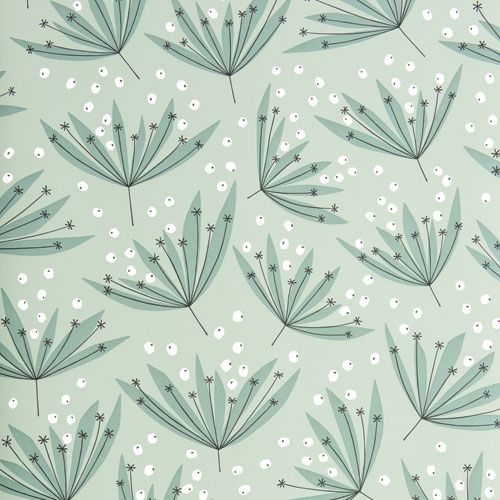 Wildflower Thyme tapet från Midbec med retro mönster i orange. Från kollektionen Pioneer. Nonwoven-material med förskjuten passning.