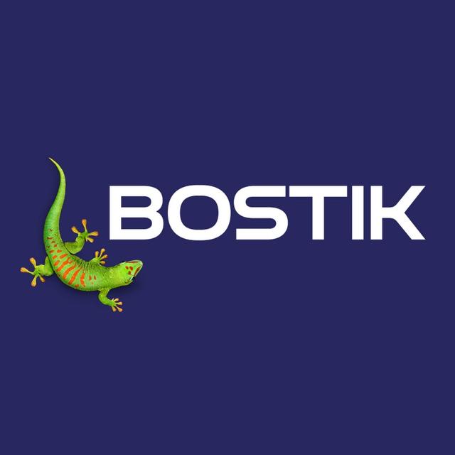 Bostik logo with a green gecko.