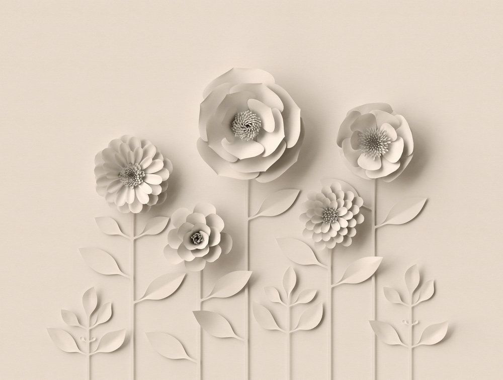 Graphics tapet med grafiskt mönster i vit och beige. Från kollektionen The Wall. Nonwoven-material. Passar i vardagsrum och matsal.