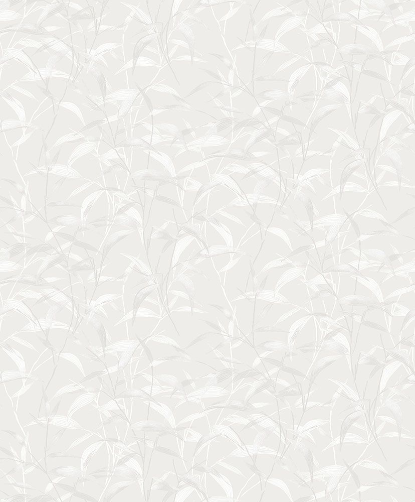 Lillia, ljusgrå tapet tapet med botaniskt mönster i ljusgrå. Från kollektionen Aquila. Nonwoven-material med förskjuten passning.