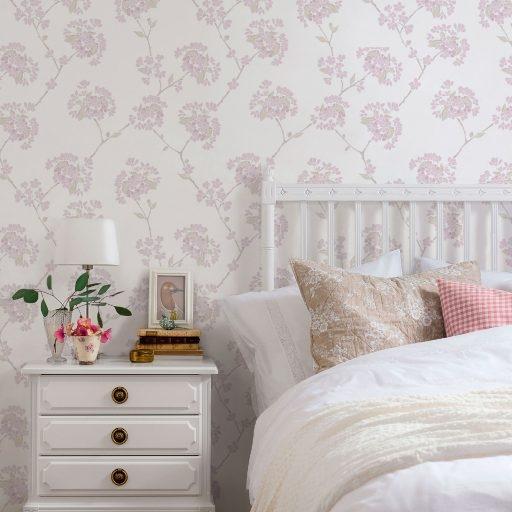 Körsbär, Rosa tapet från duro med blommigt mönster i rosa. Från kollektionen Natur. Nonwoven-material med rak passning.