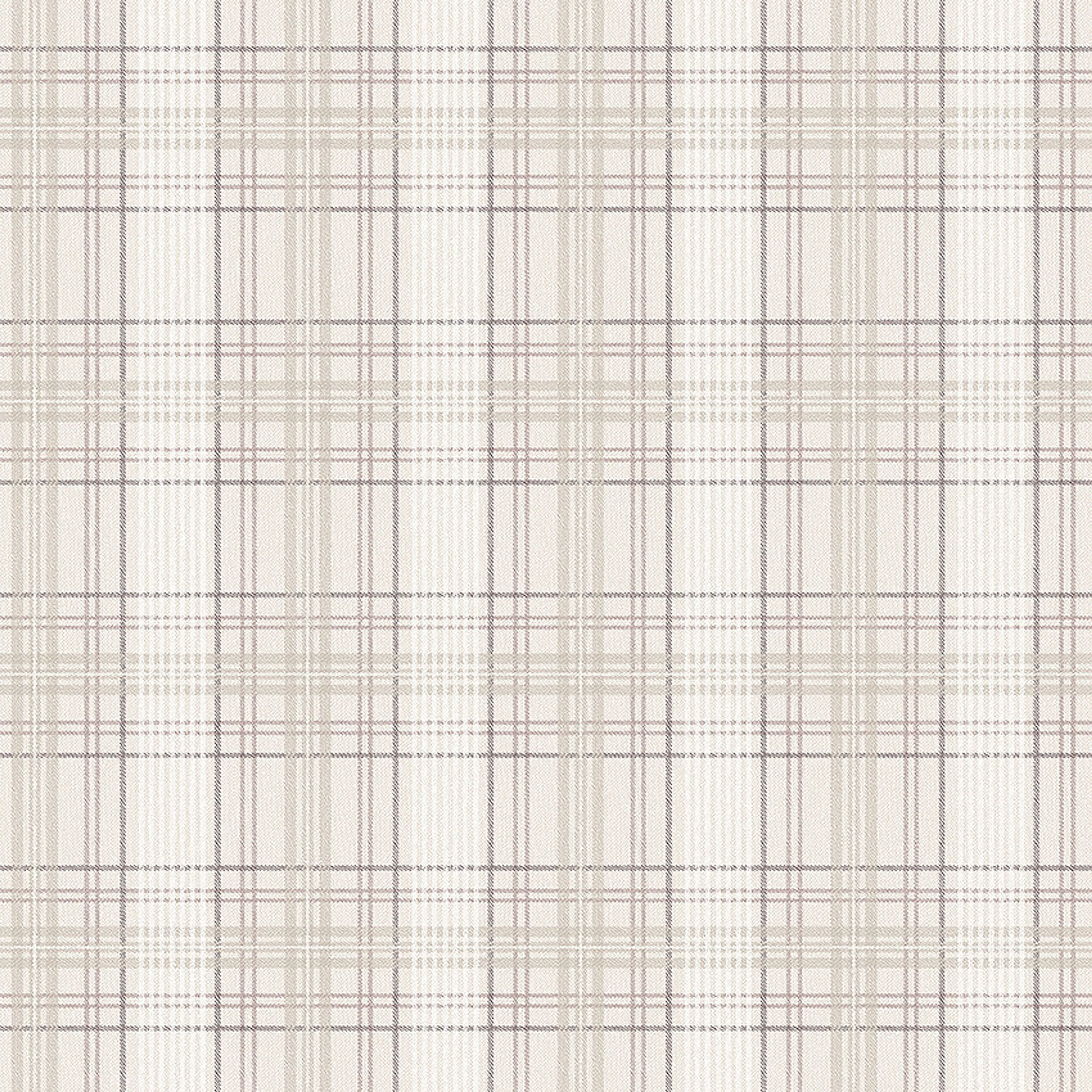 Tailor´s Tweed ljus krämfärgad botten tapet med rutigt mönster i beige. Från kollektionen Cottage Garden. Nonwoven-material med rak passning. Passar i vardagsrum, matsal och hall.