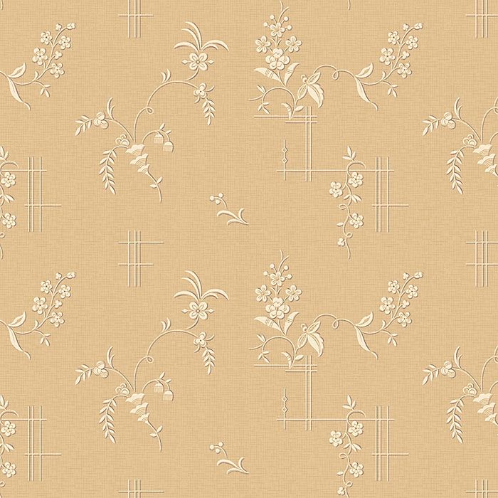 Ulricehamn tapet från Boråstapeter med blommigt mönster i vit, gul och brun. Från kollektionen anno. Nonwoven-material med förskjuten passning. Passar i sovrum och matsal.