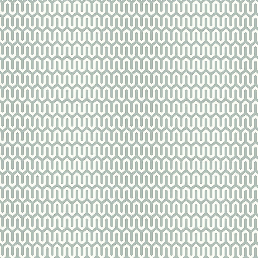 Arne Jacobsen Ypsilon tapet med grafiskt, retro mönster i turkos. Från kollektionen Scandinavian Designers III. Nonwoven-material med rak passning.