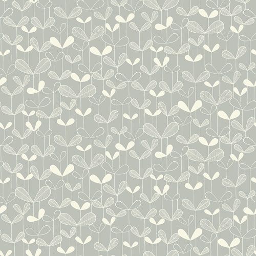 Saplings Cloud Grey tapet från Midbec med botaniskt, retro mönster i grå. Från kollektionen Kinfolk. Nonwoven-material med förskjuten passning.