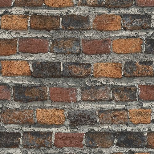 Industri 2 tegelmönstrad tapet, rostbrun tapet enfärgad i brun. Från kollektionen Industri 2. Nonwoven-material med förskjuten passning. Passar i tonårsrum och arbetsrum.