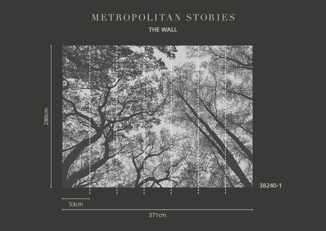 Botanic & Jungle tapet med botaniskt mönster i grå. Från kollektionen The Wall. Nonwoven-material. Passar i vardagsrum och matsal.