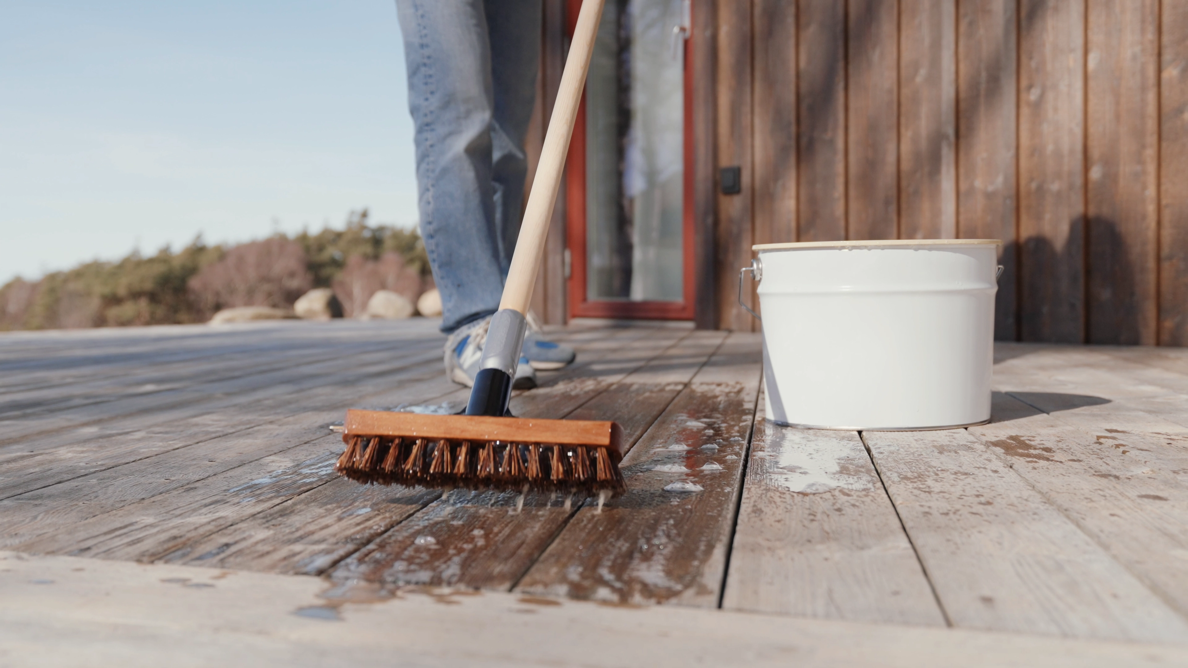 Light wooden planks with visible grain.
