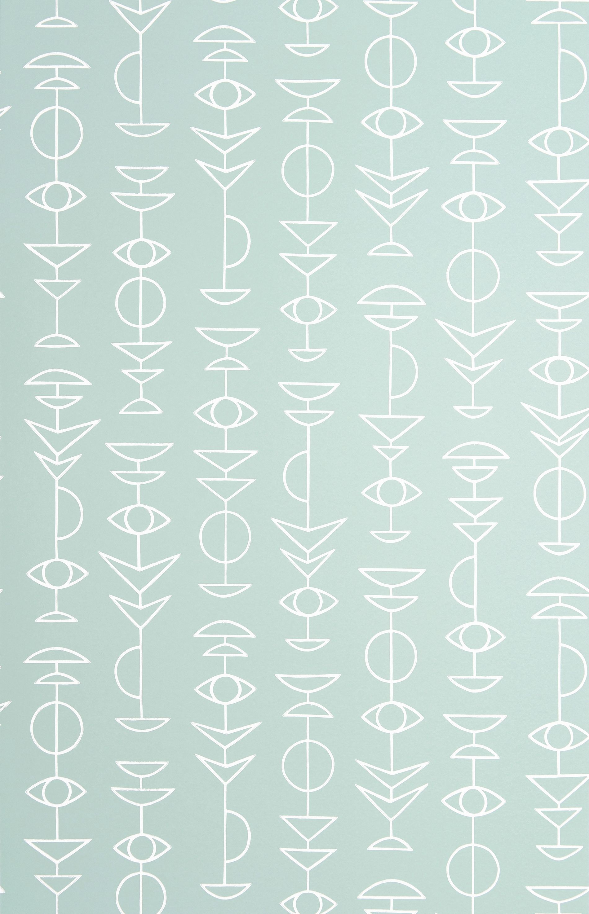 Pendulum tapet från Midbec med retro mönster i grön. Från kollektionen Seven Sisters. Nonwoven-material med förskjuten passning.