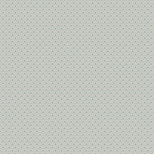 Daisy småmönstrad, grågrön tapet från Boråstapeter med blommigt mönster i grå. Från kollektionen Falsterbo III. Nonwoven-material med rak passning.