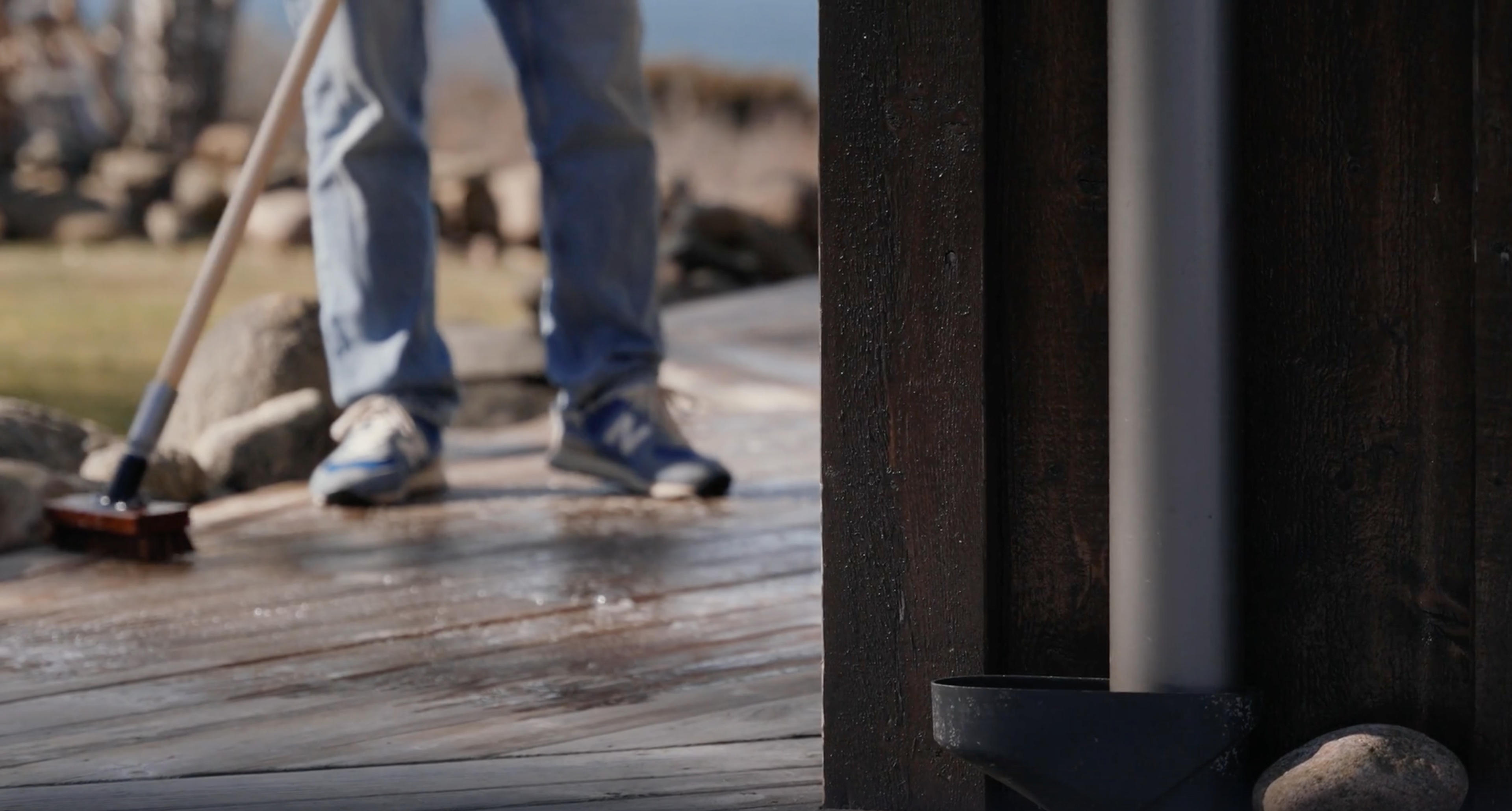 Light wooden planks with visible grain.