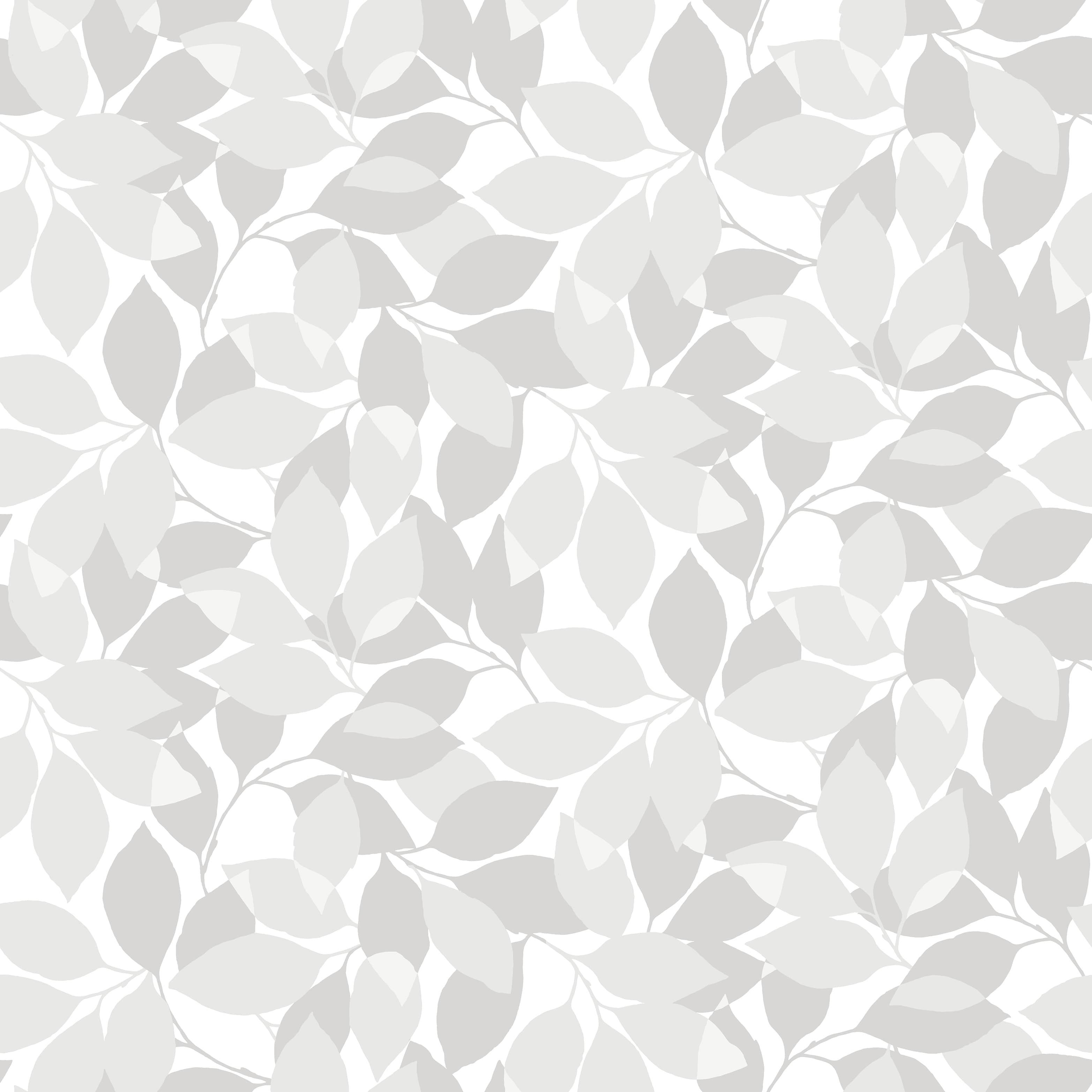 Augusti, grå tapet med botaniskt mönster i grå. Från kollektionen Blommor & Blad. Nonwoven-material med rak passning.