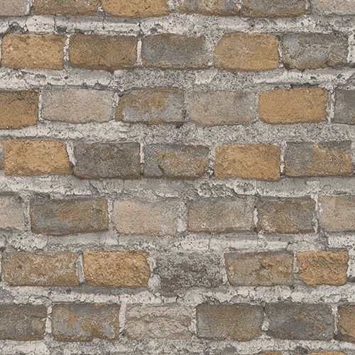 Industri 2 tegelmönstrad tapet, mörk beige tapet med tegelsten mönster i beige. Från kollektionen Industri 2. Nonwoven-material med förskjuten passning. Passar i tonårsrum och arbetsrum.