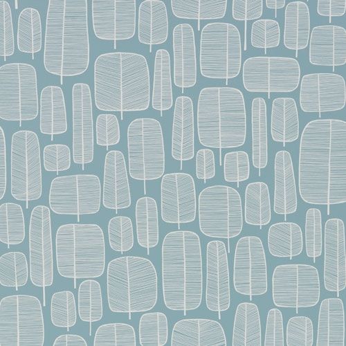 Little Trees Hurricane från Midbec tapeter i vit, blå och multifärg. Från kollektionen Five Lands.