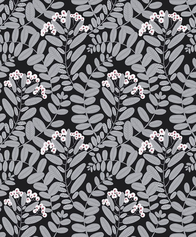 Bodie, grå tapet tapet med småmönstrat, blommigt mönster i grå. Från kollektionen Aquila. Nonwoven-material med förskjuten passning.