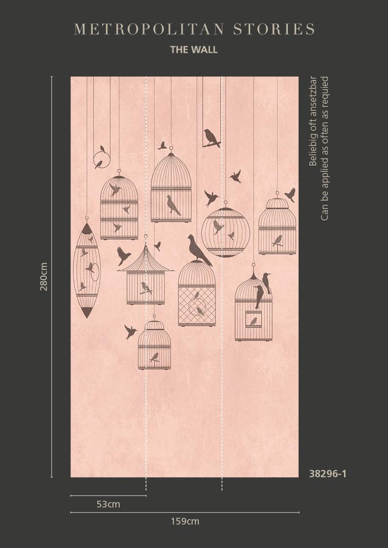 Kids tapet med lekfullt mönster i rosa. Från kollektionen The Wall. Nonwoven-material. Passar i barnrum.