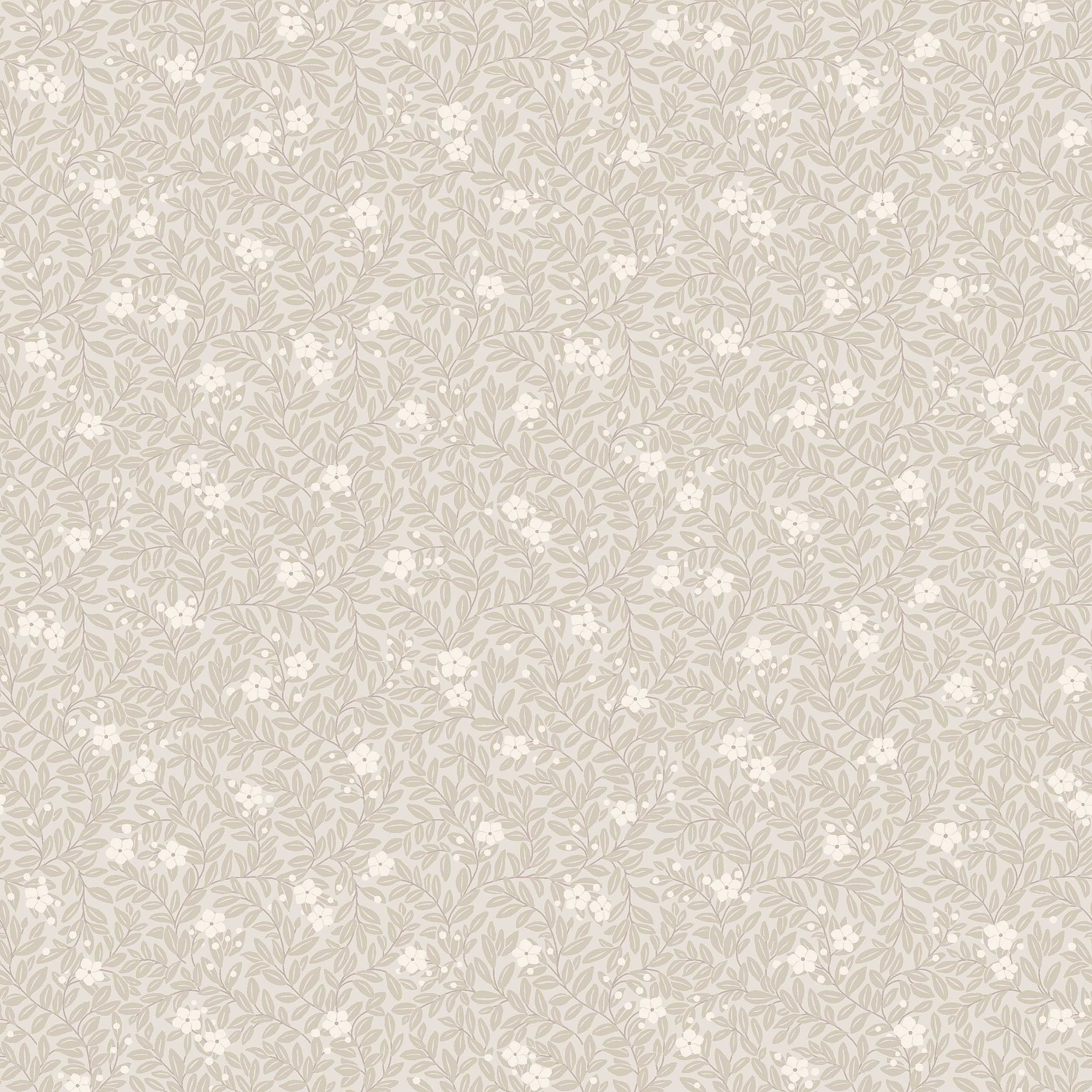 Myrten beige, tapet tapet med botaniskt, blommigt mönster i beige. Från kollektionen Orangeri. Nonwoven-material med rak passning. Passar i arbetsrum.