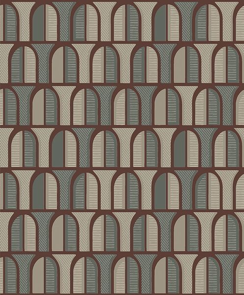 Venice tapet från Boråstapeter med grafiskt mönster i grön. Från kollektionen The Apartment. Nonwoven-material med rak passning. Passar i kök och arbetsrum.