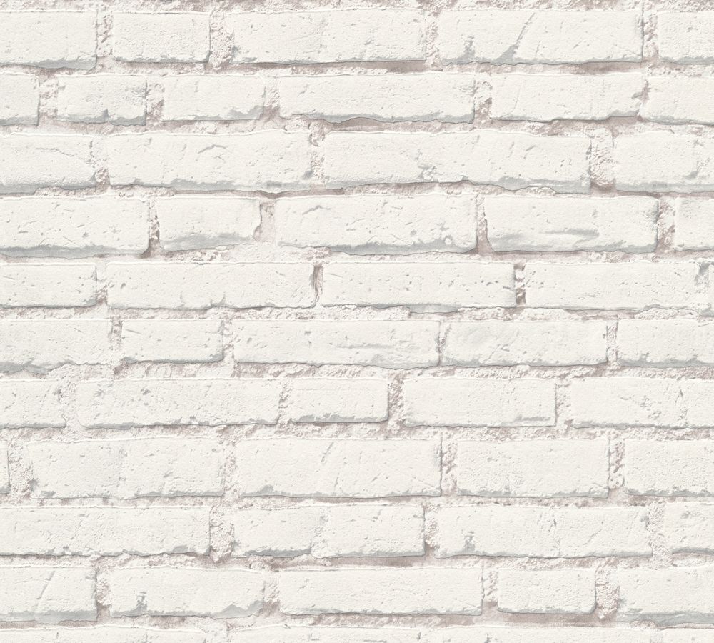 White Painted bricks, strukturtapet i vit tapet med tegelsten mönster i vit. Från kollektionen best of wood n stone 2. Nonwoven-material med förskjuten passning. Passar i vardagsrum och matsal.