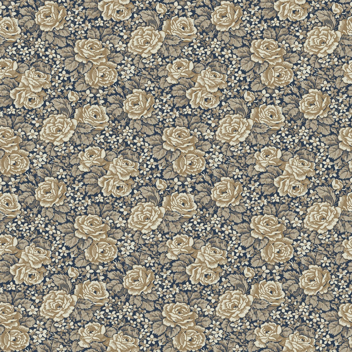 Rosengång tapet med blommigt mönster i grå. Från kollektionen Rosenlycka. Nonwoven-material med rak passning. Passar i vardagsrum, sovrum och matsal.