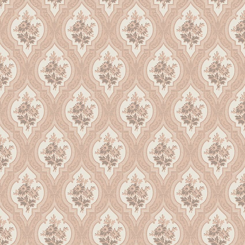 Eternal Flower tapet tapet med blommigt, trellis mönster i rosa. Från kollektionen Dreamy Escape. Nonwoven-material med förskjuten passning. Passar i vardagsrum och matsal.