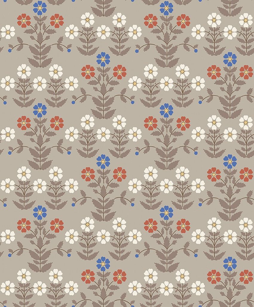 Sippor tapet med blommigt mönster i brun. Från kollektionen New Heritage. Nonwoven-material med rak passning.