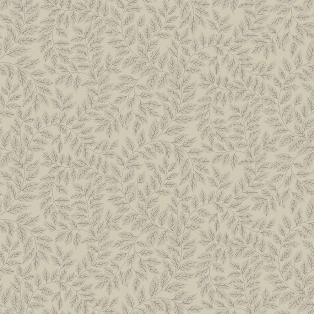 Lindlöv tapet med botaniskt mönster i beige. Från kollektionen Fågelsång. Nonwoven-material med rak passning.