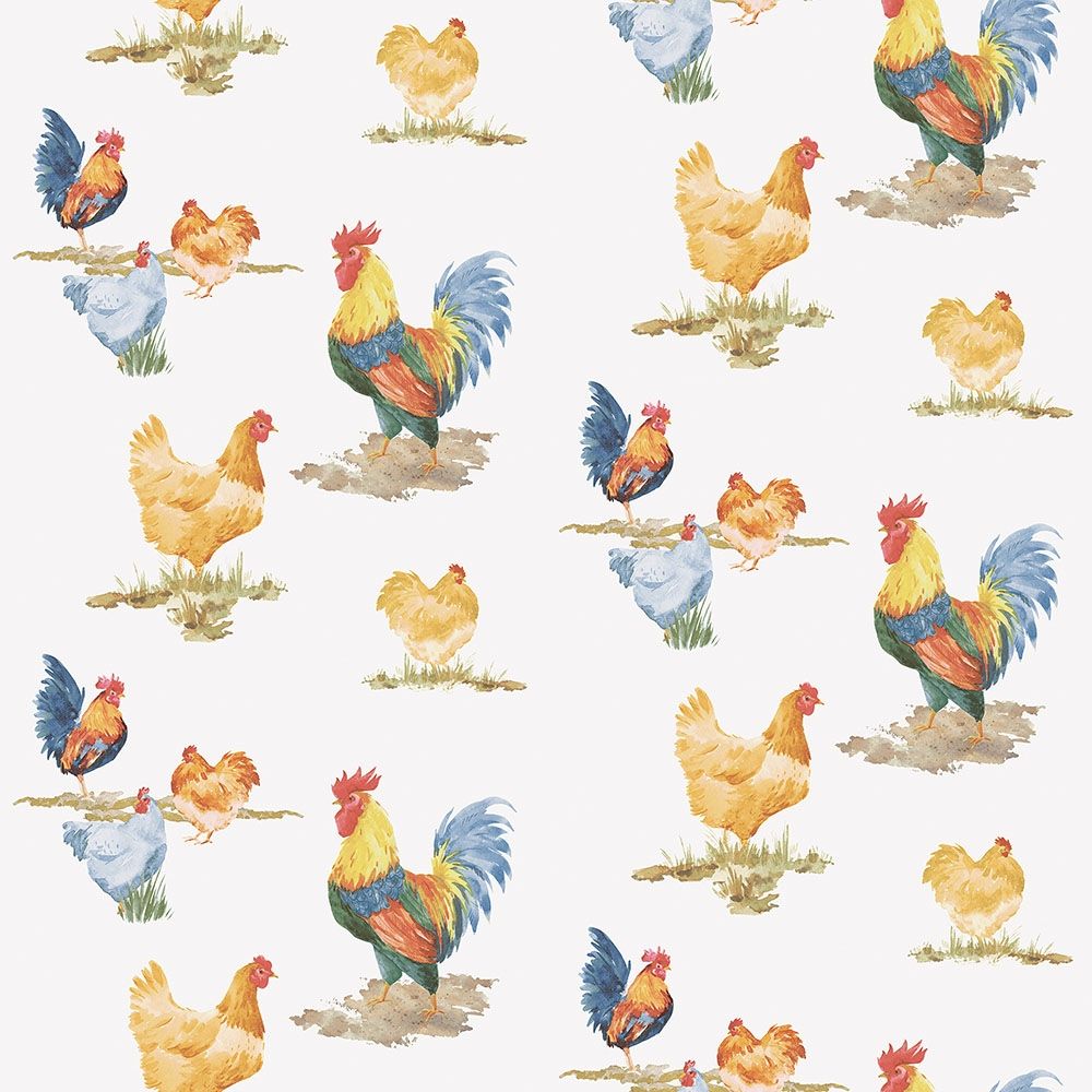 Free Range tapet med djur mönster. Från kollektionen Just Kitchens. Nonwoven-material med förskjuten passning.