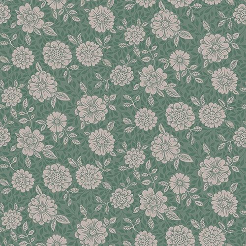 Lizette tapet med blommigt mönster i grön. Från kollektionen skogsgläntan. Nonwoven-material med rak passning. Passar i vardagsrum, sovrum och matsal.