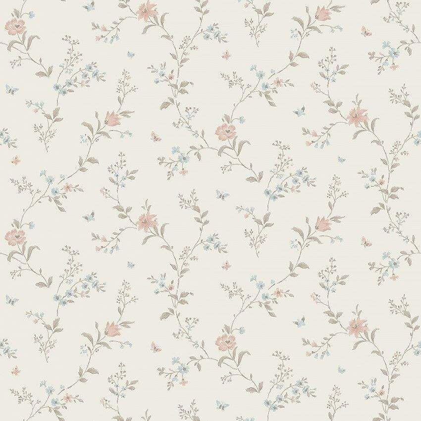 Viktoria 38754, tapet tapet med blommigt mönster i cream. Från kollektionen Borosan Hem. Nonwoven-material med rak passning.