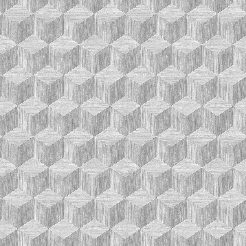 Cube grå, tapet tapet med rutigt, grafiskt mönster i grå. Från kollektionen Graphics. Nonwoven-material med rak passning. Passar i kök.
