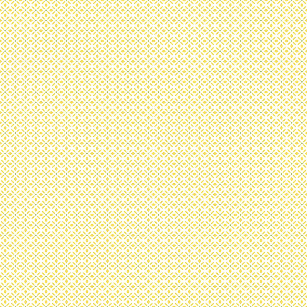 Leaf Dot Spot tapet i gul. Från kollektionen Just Kitchens. Nonwoven-material med rak passning.