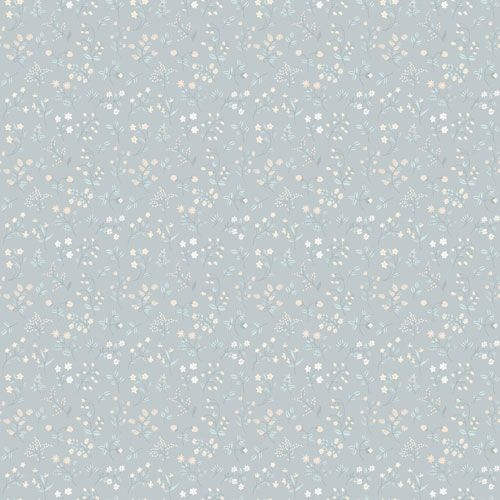 Josefin tapet från Midbec med blommigt mönster i blå. Från kollektionen Havsblick. Nonwoven-material med rak passning.