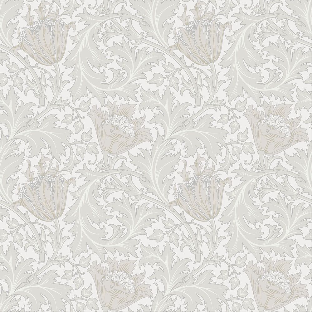 Anemone - W. Morris, vit tapet tapet från Midbec med botaniskt, blommigt mönster i vit och beige. Från kollektionen Hidden Treasures vol 1. Nonwoven-material med rak passning.