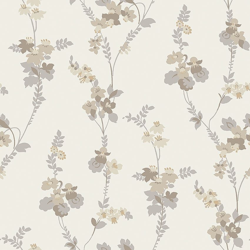 Vera vit tapet tapet med blommigt mönster i vit. Från kollektionen Swedish Grace. Nonwoven-material med rak passning. Passar i hall.