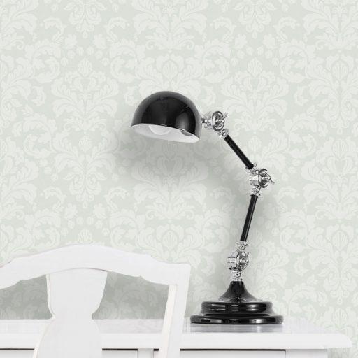 Satin, Grön tapet från duro med medaljonger mönster i grön. Från kollektionen Spira. Nonwoven-material med rak passning. Lyx, city-stil.