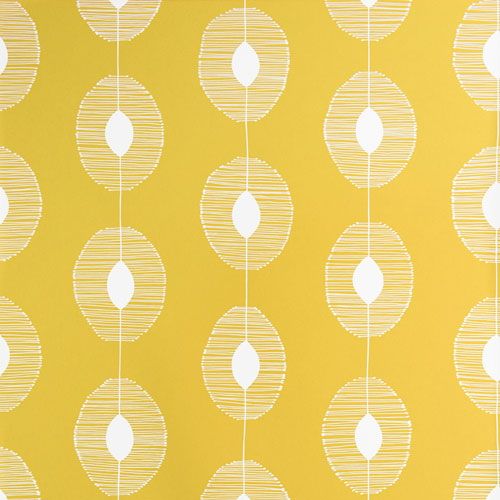 Dewsrops tapet med geometriskt mönster i gul. Från kollektionen signature. Nonwoven-material med rak passning.