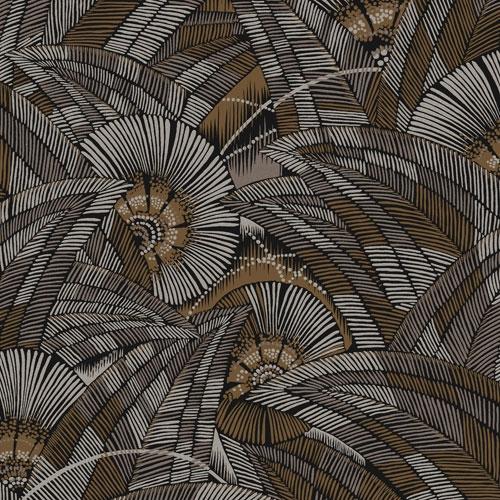 Bali Bamboo tapet tapet från Midbec med botaniskt mönster i svart. Från kollektionen Tribute. Nonwoven-material med förskjuten passning. Passar i vardagsrum, matsal och hall.