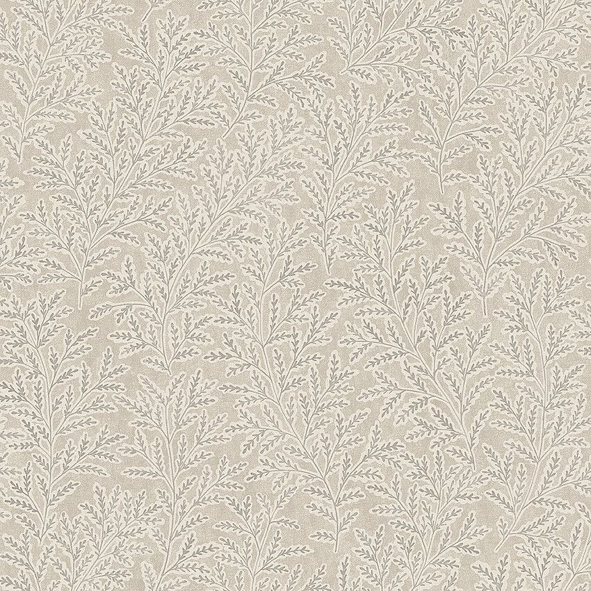 Molly´s Meadow dämpade beige toner tapet med botaniskt mönster i beige. Från kollektionen Cottage Garden. Nonwoven-material med förskjuten passning. Passar i vardagsrum, matsal och hall.