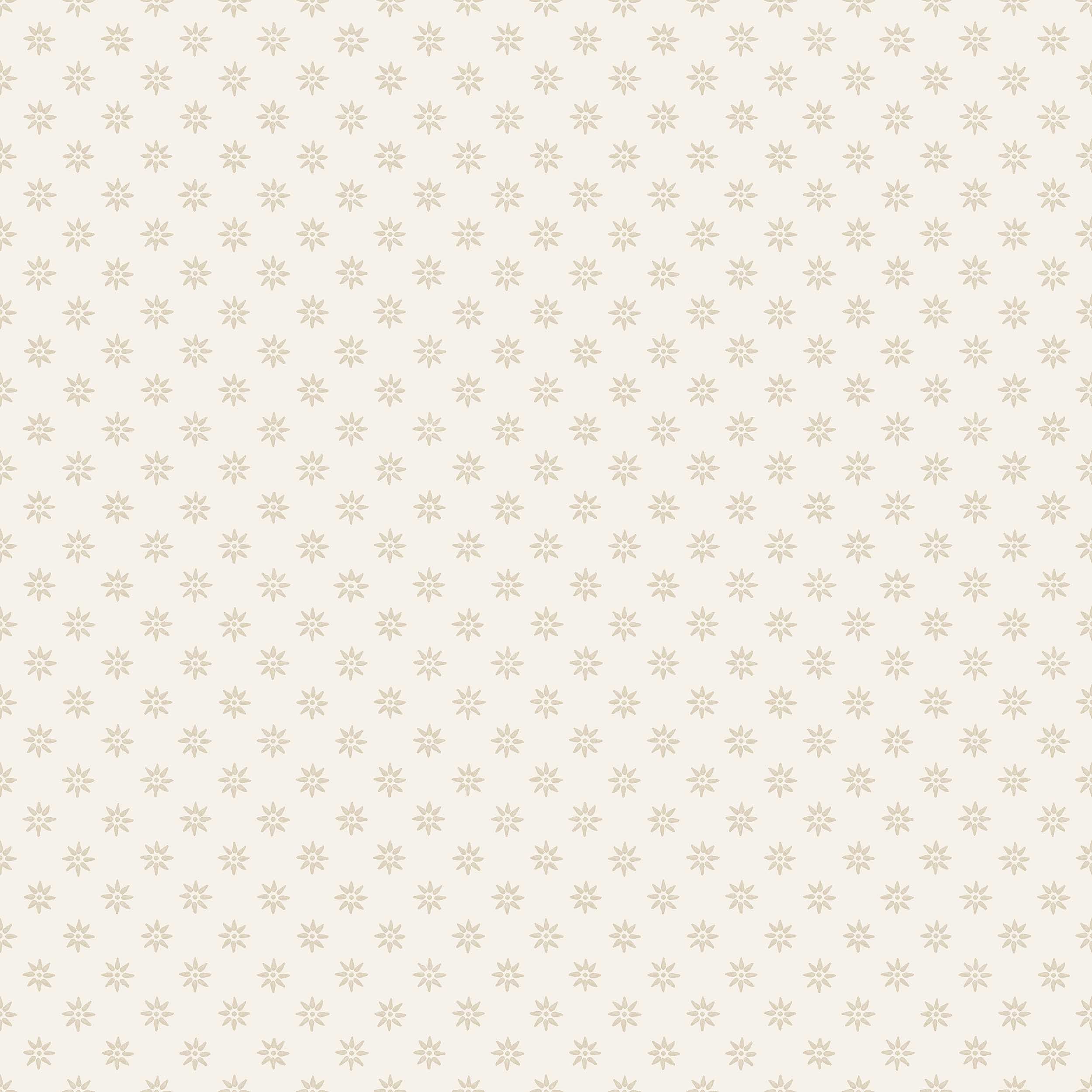 Skogsstjärna beige, tapet tapet med småmönstrat, blommigt mönster i beige. Från kollektionen Nordic Folk. Nonwoven-material med rak passning. Passar i kök.