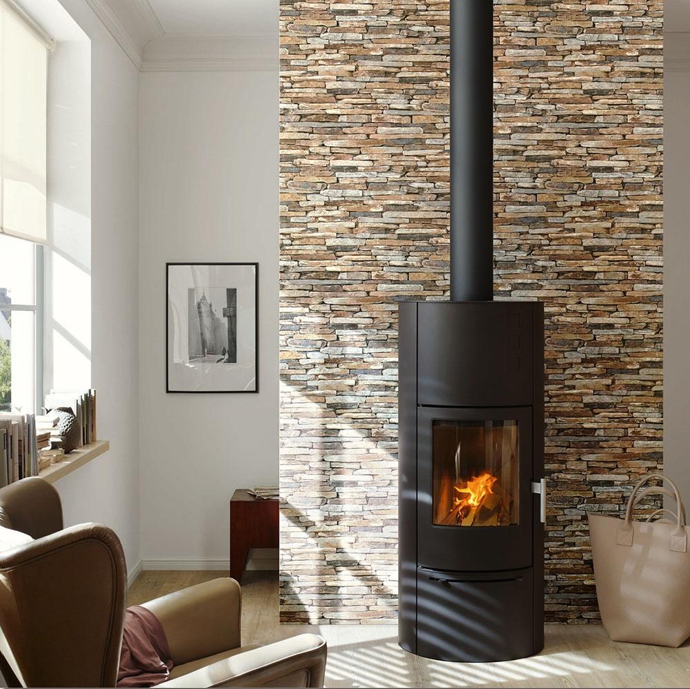 stonepile, strukturtapet i brun tapet med tegelsten mönster i brun. Från kollektionen best of wood n stone 2. Nonwoven-material med förskjuten passning. Passar i vardagsrum och matsal.