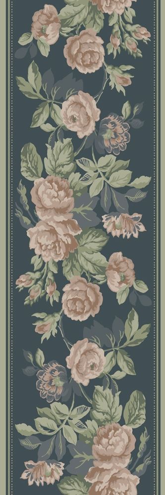 Rosdalen blå, bård från Midbec tapeter i blå. Från kollektionen Sommaräng.