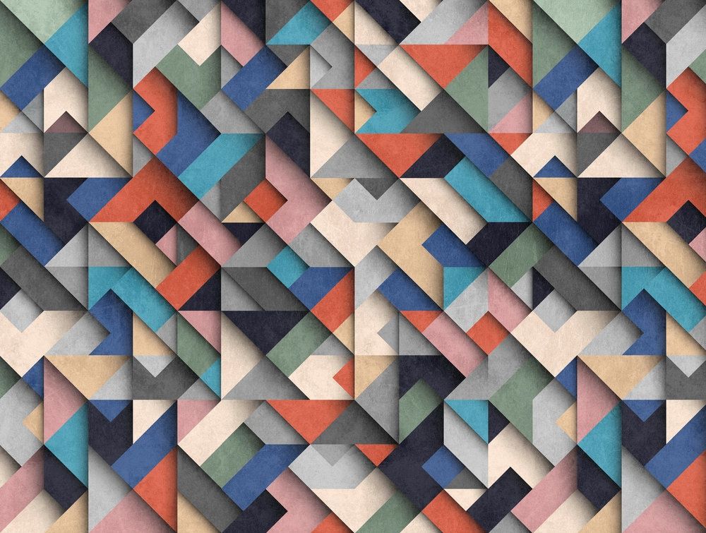 Graphics tapet med grafiskt mönster i blå. Från kollektionen The Wall. Nonwoven-material. Passar i vardagsrum och matsal.