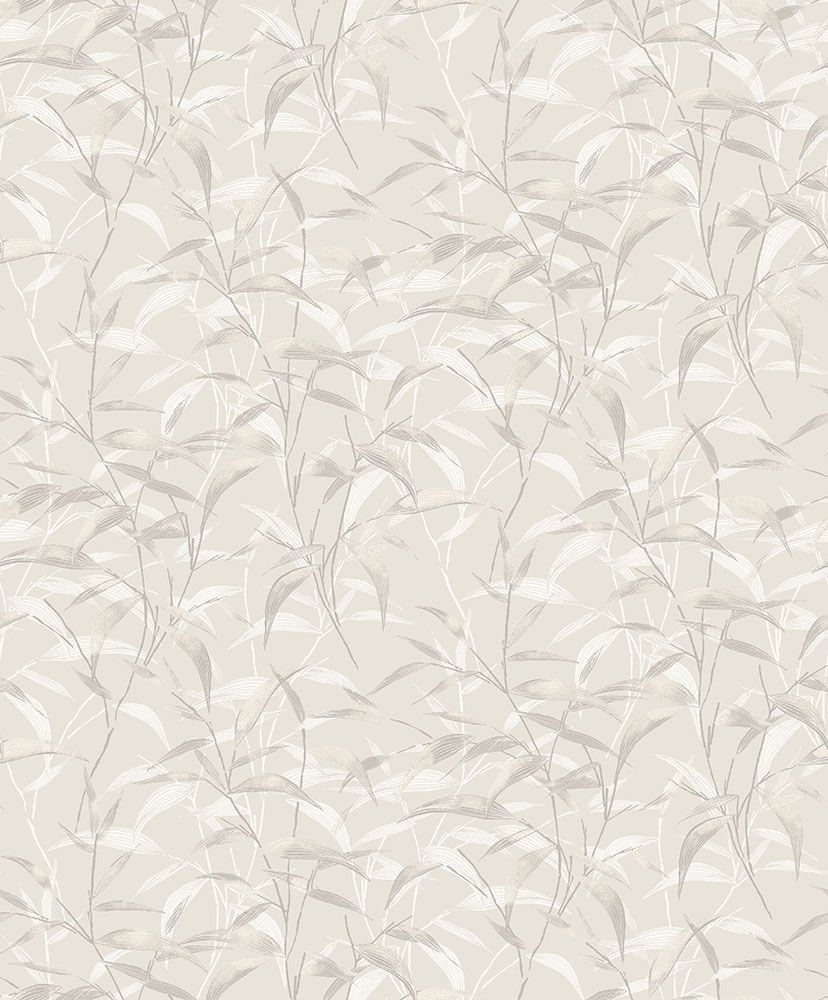 Lillia, beige tapet tapet med botaniskt mönster i beige. Från kollektionen Aquila. Nonwoven-material med förskjuten passning.