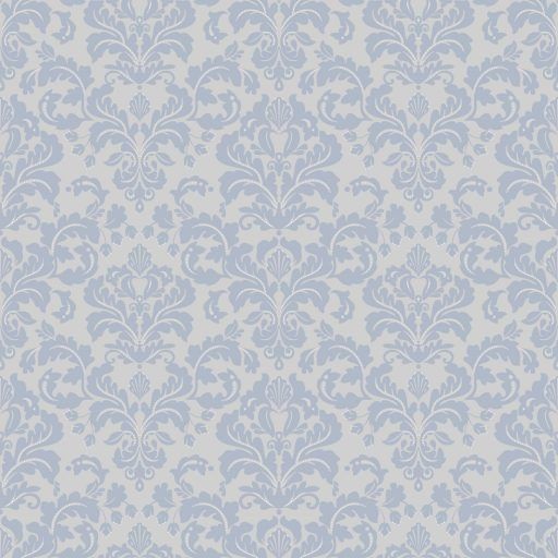 Satin, Blåmetallic tapet från duro med medaljonger mönster i blå. Från kollektionen Spira. Nonwoven-material med rak passning.