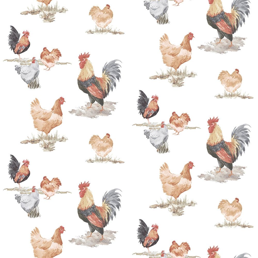 Free Range tapet med djur mönster. Från kollektionen Just Kitchens. Nonwoven-material med förskjuten passning.