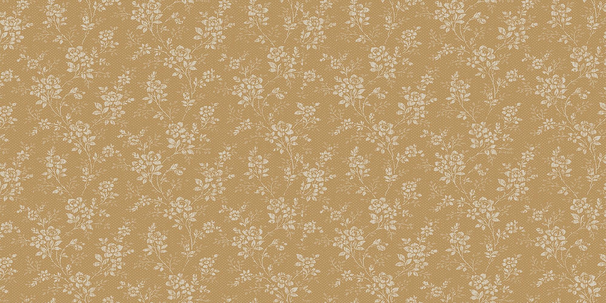 Hip Rose tapet från Boråstapeter med blommigt mönster i gul. Från kollektionen Woodland. Nonwoven-material med förskjuten passning.