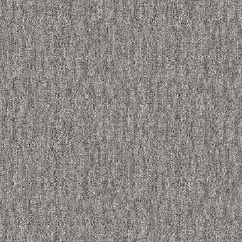 Dim Linen tapet med enfargat, textilimitation mönster i grå. Från kollektionen Linen. Nonwoven-material. Passar i vardagsrum och matsal.