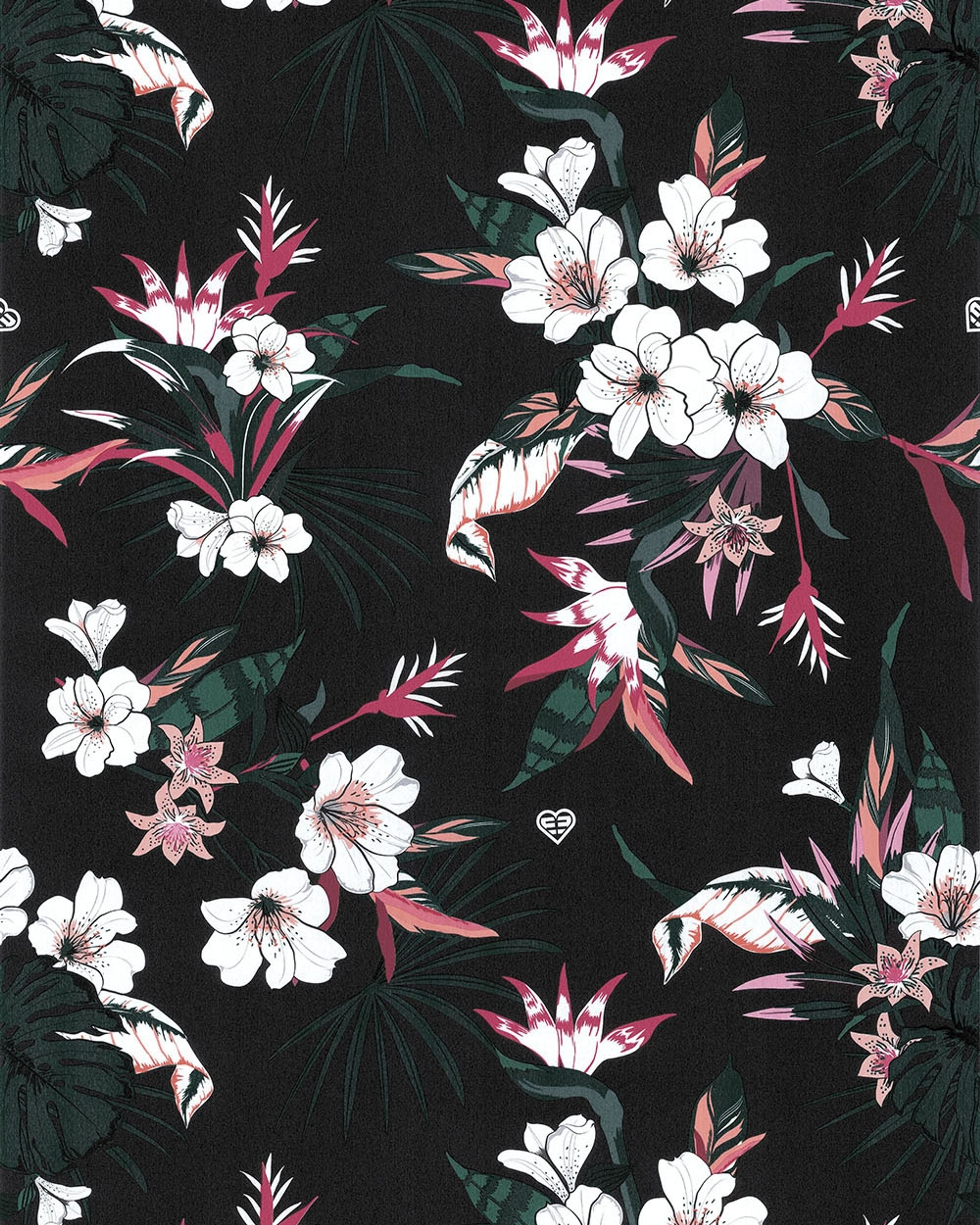 free hibiscus tapet med blommigt mönster i svart. Från kollektionen les aventures. Nonwoven-material med rak passning. Passar i vardagsrum och matsal.