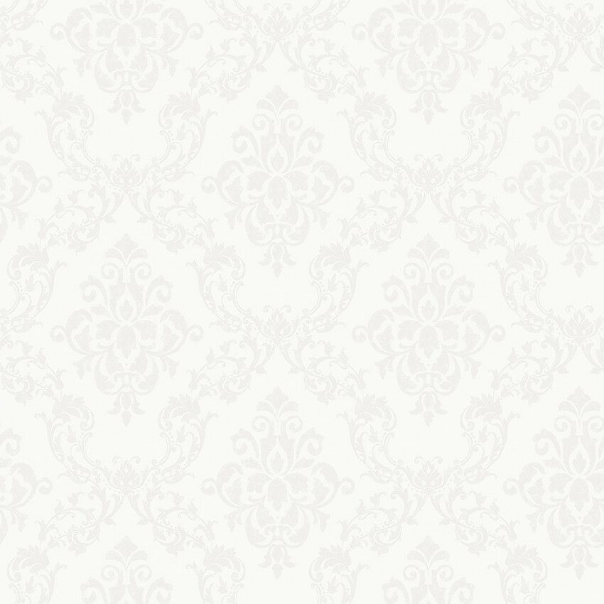 Ottilia 38745, tapet tapet med medaljonger mönster i vit. Från kollektionen Borosan Hem. Nonwoven-material med rak passning.